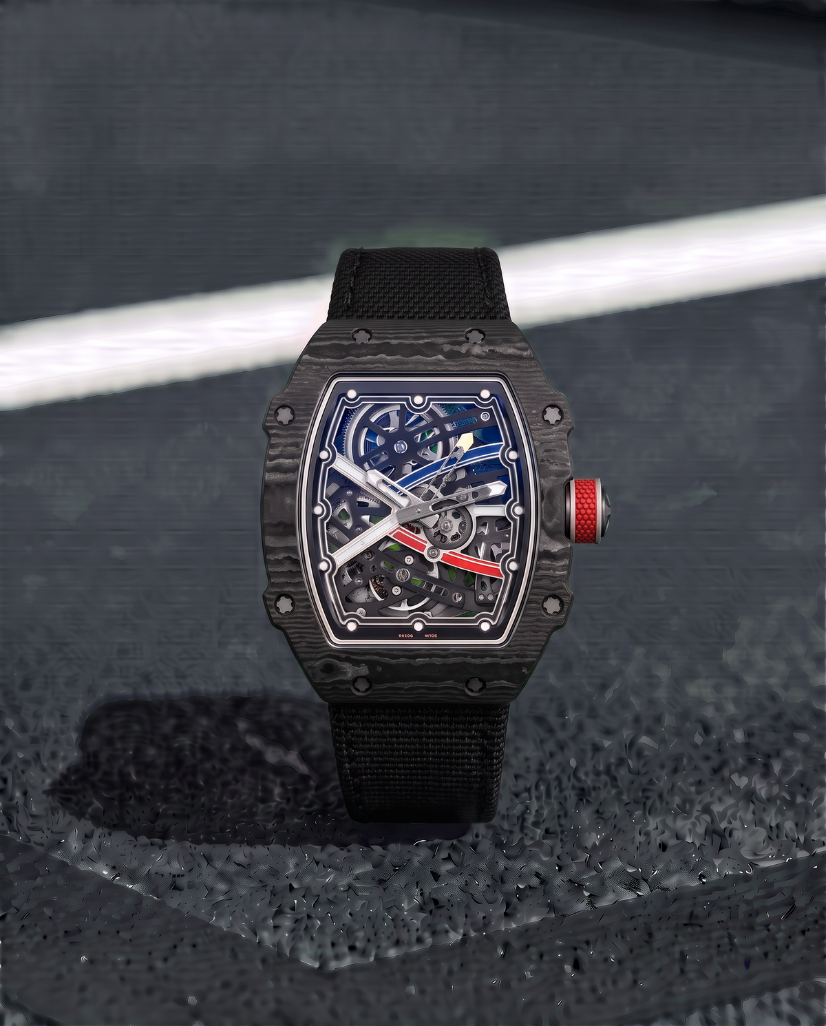 DM 35-01 Noir Blanc carbon skeleton watch by Di Monaco